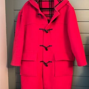 Rare Vintage Burberry Red Toggle Pea Coat in Perfect Condition/Size Large